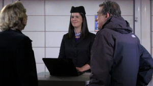 checking in at an airport